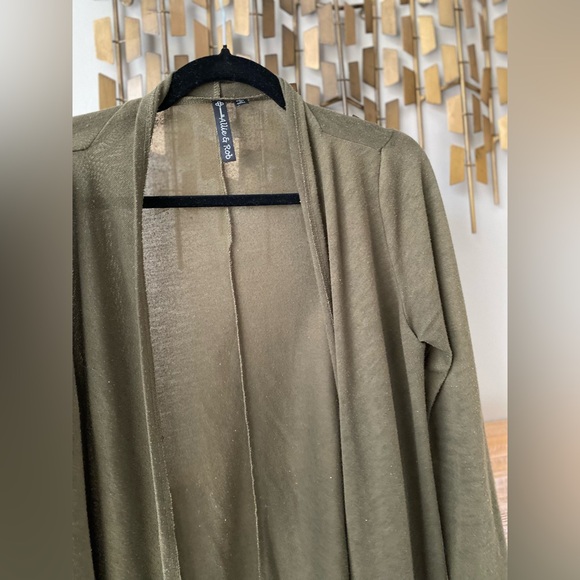 Olive green open cardigan - Picture 5 of 5